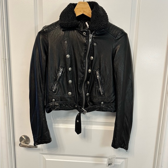 Free People Asheville Vegan Leather Jacket XS - Picture 9 of 9